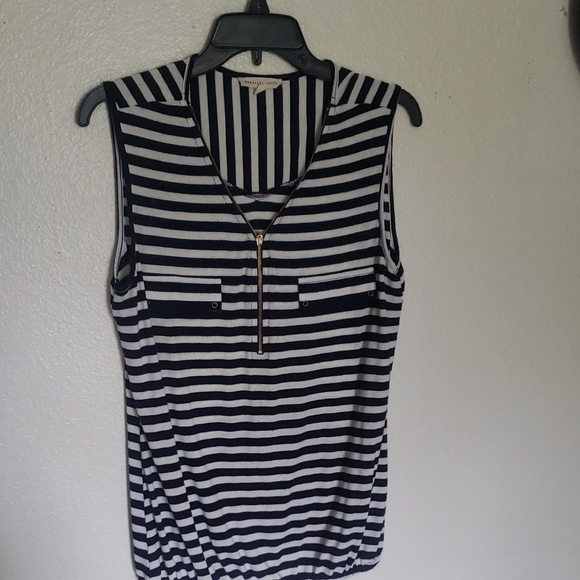 Navy and White Striped Sleeveless Top - Picture 1 of 5
